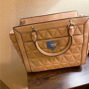 Michael Kors Beige Quilted Tote